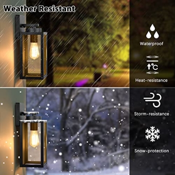 Stylish Weather-Resistant Outdoor Wall Lanterns - 2-Pack