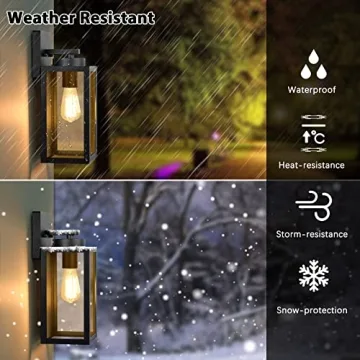 Stylish Weather-Resistant Outdoor Wall Lanterns - 2-Pack