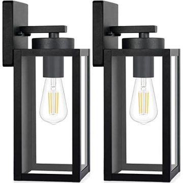 Stylish Weather-Resistant Outdoor Wall Lanterns - 2-Pack