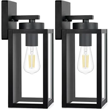 Stylish Weather-Resistant Outdoor Wall Lanterns - 2-Pack