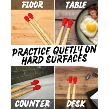 Drumstick Dampeners for Silent Drumming Practice