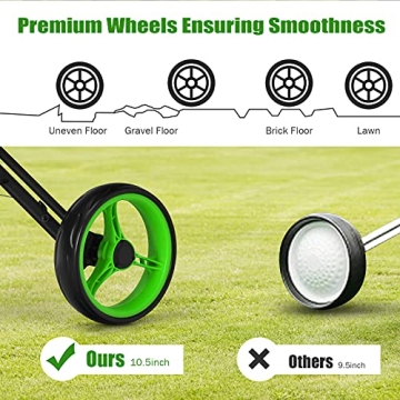 GYMAX Folding Golf Push Cart - Lightweight & Adjustable