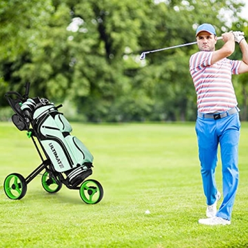 GYMAX Folding Golf Push Cart - Lightweight & Adjustable