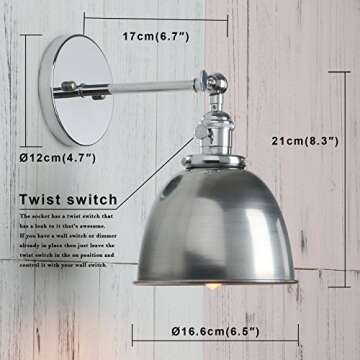 PERMO Vintage Industrial Wall Sconce Lighting Fixture