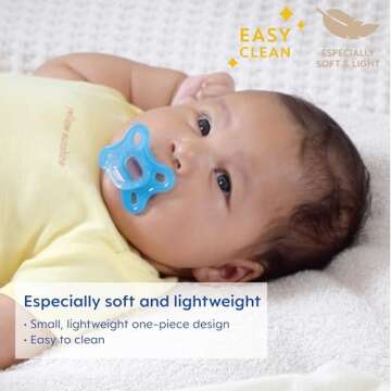 MAM Comfort Baby Pacifier, 100% Lightweight Silicone, Sterilizer Case, Unisex, 0-3 Months (Pack of 2)
