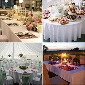 Fokitut White Tablecloth 6 Pack Set, Stain Resistant