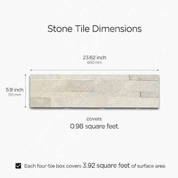 Tic Tac Tiles Peel and Stick Self Adhesive Removable Stick On Kitchen Backsplash Bathroom 3D Stone T...