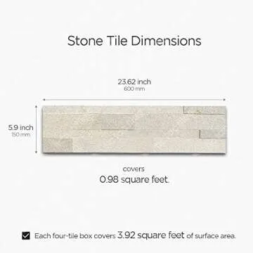 Tic Tac Tiles Peel and Stick Self Adhesive Removable Stick On Kitchen Backsplash Bathroom 3D Stone T...