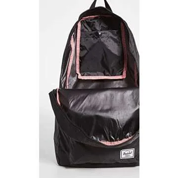 Herschel Packable Casual Daypack, Black/Black, 17.75" x 12.5", 24.5L