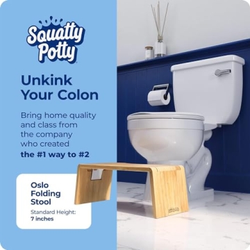 Squatty Potty Oslo Folding Bamboo Toilet Stool for All