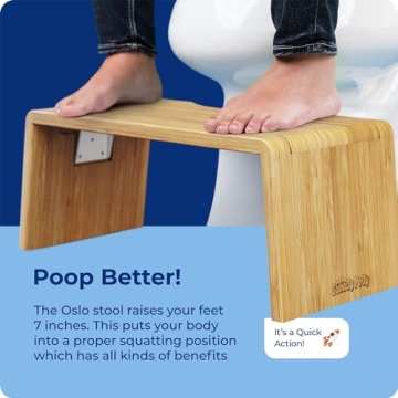 Squatty Potty Oslo Folding Bamboo Toilet Stool for All