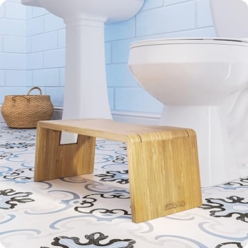 Squatty Potty Oslo Folding Bamboo Toilet Stool for All
