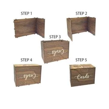Cregugua Rustic Wooden Card box 12x9x7 Inch Gift Card Box for Wedding Birthday Baby Shower Graduatio...
