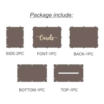 Cregugua Rustic Wooden Card Box for Weddings and Celebrations