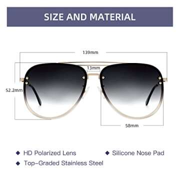 VIVIENFANG Small Aviator Sunglasses for Women, Flexible Faded Smoke Shade UV400 Protection Gold Sun Glasses 87247I
