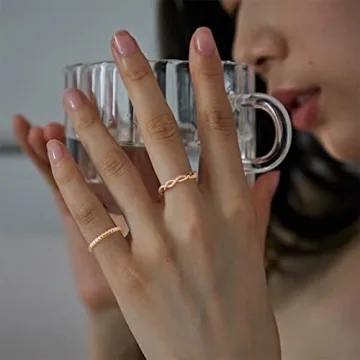 Stylish 14K Plated Gold Rings Set for Women