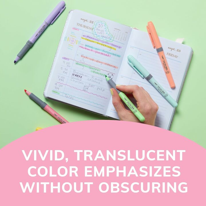 BIC Highlighter Set with Grip, Assorted Colors - 6 Pack