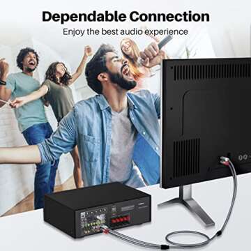 GearIT 15FT RCA Male to Male Stereo Audio Cable