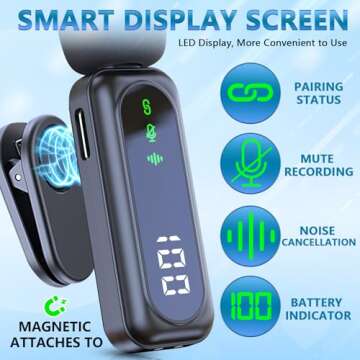 AMASUPER Wireless Mini Microphone for iPhone and Android