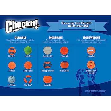ChuckIt! High-Bounce Rubber Fetch Ball, Small (Colors Vary) 2 Pack