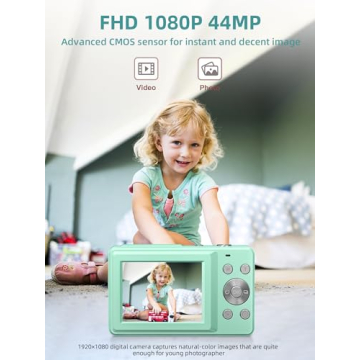Compact FHD Digital Kids Camera with Dual Batteries 16X Zoom