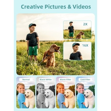 Compact FHD Digital Kids Camera with Dual Batteries 16X Zoom