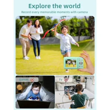 Compact FHD Digital Kids Camera with Dual Batteries 16X Zoom