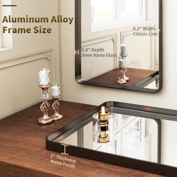 Koonmi Full Length Deep Framed Mirror 31x71 in Black