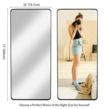 Koonmi Full Length Deep Framed Mirror 31x71 in Black