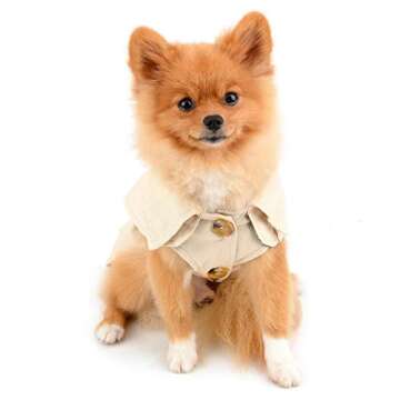 Chic PAIDEFUL Pet Trench Coat for Small Dogs Warm Outerwear