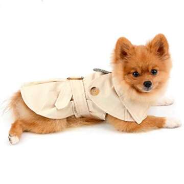 Chic PAIDEFUL Pet Trench Coat for Small Dogs Warm Outerwear