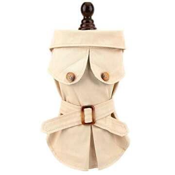 Chic PAIDEFUL Pet Trench Coat for Small Dogs Warm Outerwear