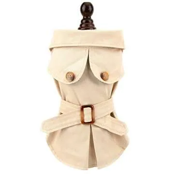 Chic PAIDEFUL Pet Trench Coat for Small Dogs Warm Outerwear