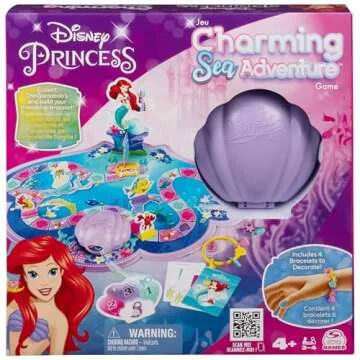 Spin Master Games, Disney Princess, Little Mermaid Charming Sea Adventure Game, Disney Princess Toys for Kids, 2-4 Players, for Ages 4+