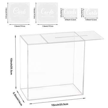 Clear Acrylic Wedding Card Box, Large DIY Card Box Blank No Print for Wedding Reception, Graduation ...
