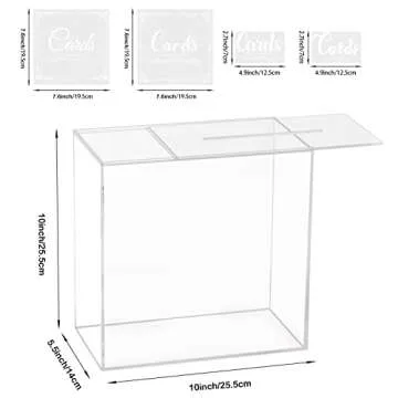 Clear Acrylic Wedding Card Box, Large DIY Card Box Blank No Print for Wedding Reception, Graduation ...