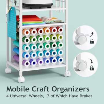 Craft Cart and Organizer Table for Cricut Machines