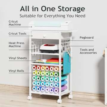 Craft Cart and Organizer Table for Cricut Machines