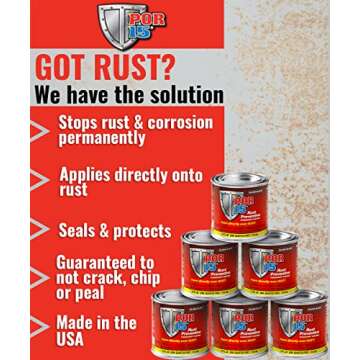 POR-15 Six Pack Rust Preventive Coating, Stop Rust and Corrosion Permanently, Anti-rust Protective B...