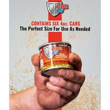 POR-15 Six Pack Rust Preventive Coating, Stop Rust and Corrosion Permanently, Anti-rust Protective Barrier, 4 Fluid Ounces, Gloss Black, Pack of 6