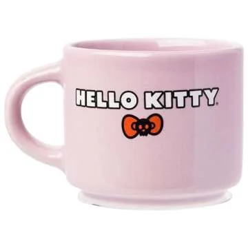 Silver Buffalo Sanrio Hello Kitty Halloween 4 Pack Stackable Ceramic Mug Set With Storage Rack, 3 Ounces