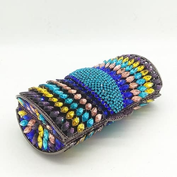 Elegant Multi-Blue Crystal Clutch for Women - Boutique De FGG
