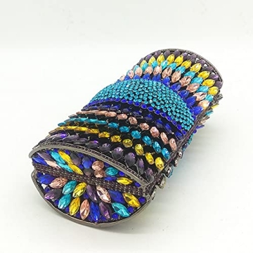 Elegant Multi-Blue Crystal Clutch for Women - Boutique De FGG