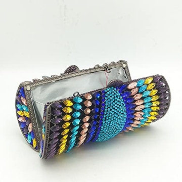 Elegant Multi-Blue Crystal Clutch for Women - Boutique De FGG