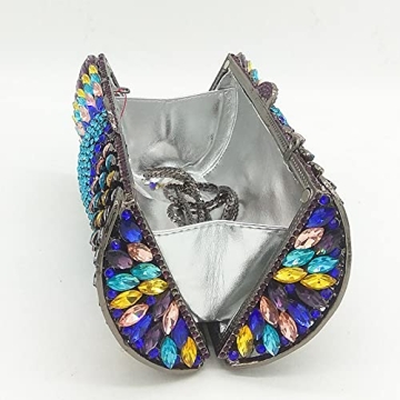 Elegant Multi-Blue Crystal Clutch for Women - Boutique De FGG