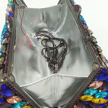 Elegant Multi-Blue Crystal Clutch for Women - Boutique De FGG