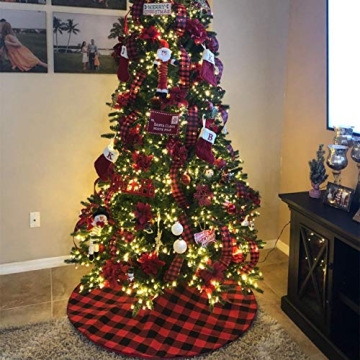 Elegant Buffalo Plaid Christmas Tree Skirt 24 inches