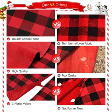Elegant Buffalo Plaid Christmas Tree Skirt 24 inches