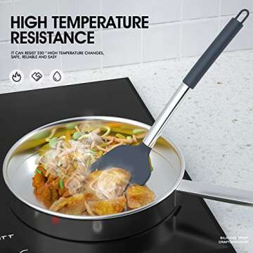 Dishwasher Safe Large Silicone Cooking Utensils Set - Heat Resistant Silicone Kitchen Utensils for C...