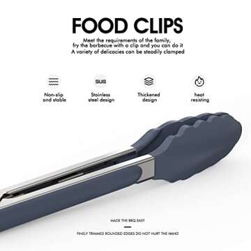 Dishwasher Safe Large Silicone Cooking Utensils Set - Heat Resistant Silicone Kitchen Utensils for Cooking, Spatula Sets, Kitchen Utensil Gadgets for Non-Stick Cookware, BPA FREE (Grey)